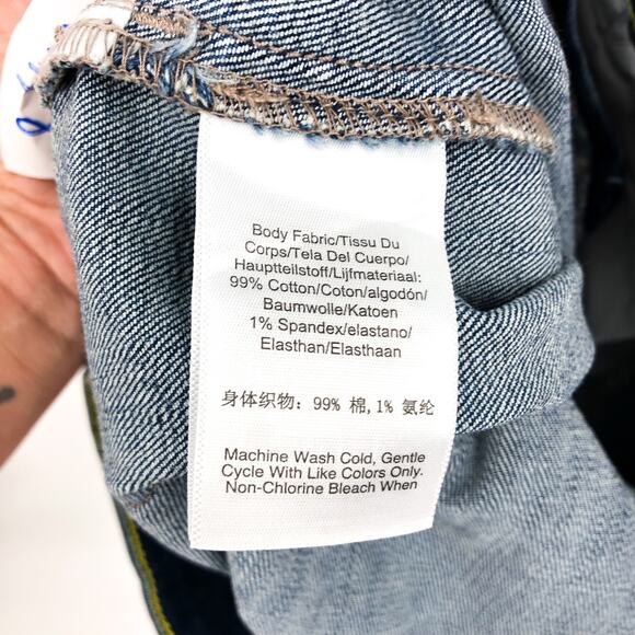 DKNY Women's Halsey Mid Rise Kick Flare Jeans 29/8 Indigo Blue Stretch Denim NWT - Picture 12 of 14